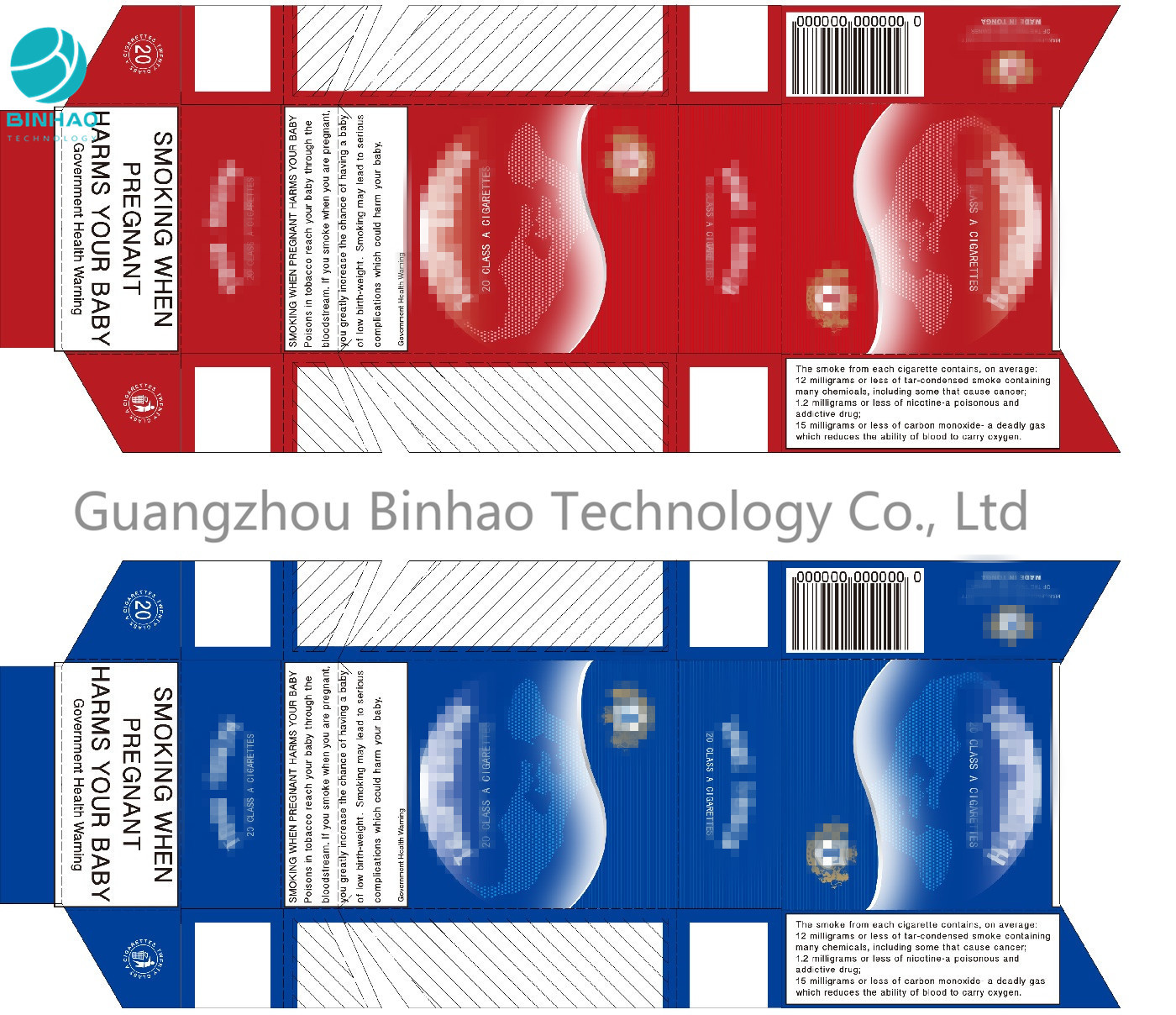 Red Blue Paper Tuỳ thuốc lá Trường hợp Khói Pack Với thiết kế cá tính